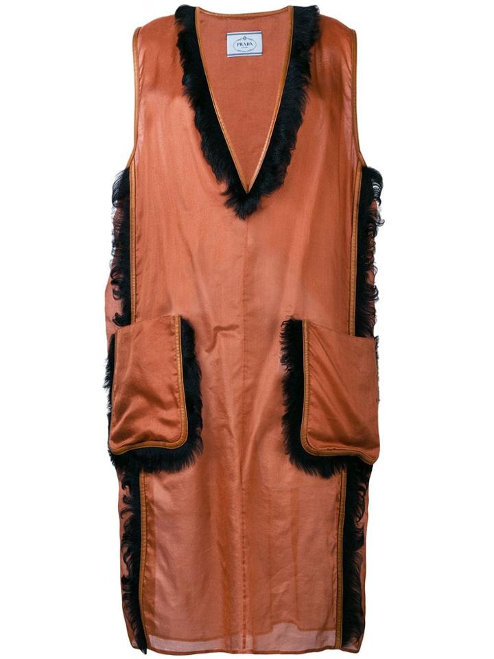 Prada Vintage 1990's Sheer Midi Dress - Brown