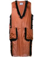 Prada Vintage 1990's Sheer Midi Dress - Brown