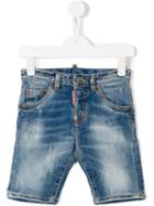 Dsquared2 Kids Stonewash Denim Shorts, Toddler Boy's, Size: 4 Yrs, Blue
