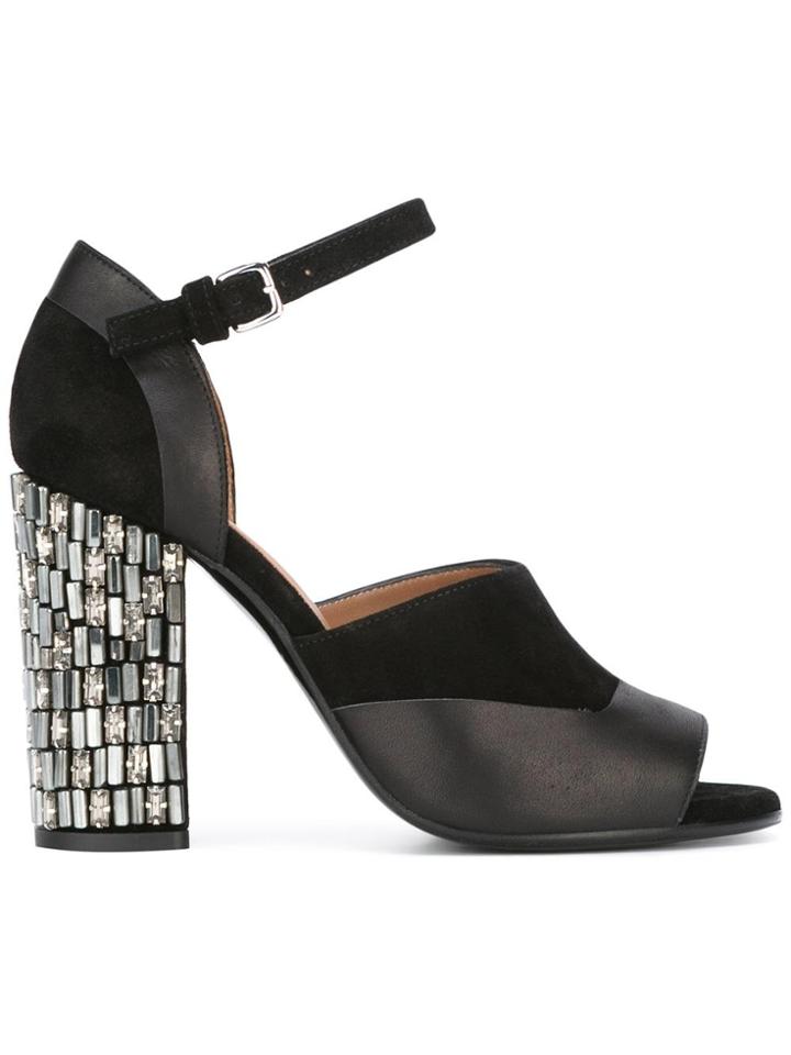 Marni Peep Toe Mary Jane Sandals - Black