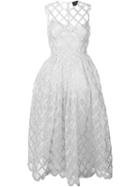 Simone Rocha Embroidered Tulle Dress, Women's, Size: 10, Grey, Metallized Polyester/nylon/polyester/spandex/elastane