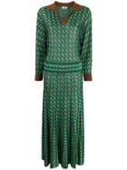 Rixo Chevron Print Dress - Green