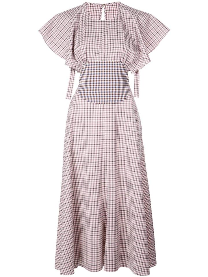 Rosie Assoulin Plaid Midi Dress - White