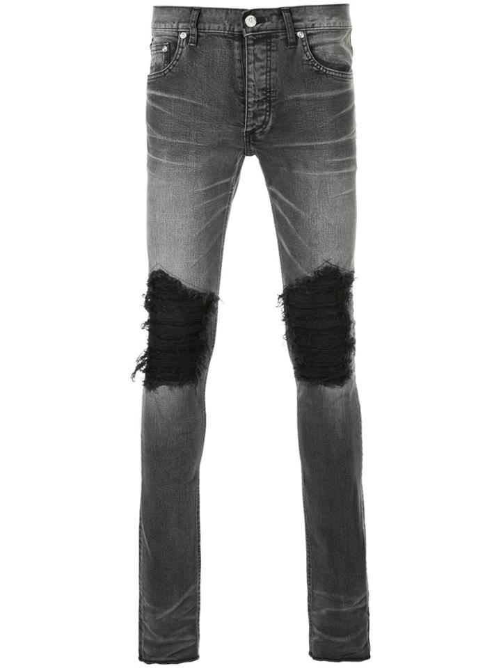 Fagassent Ripped Skinny Jeans - Grey