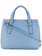 Borbonese - Top Handle Tote - Women - Leather/polyester - One Size, Blue, Leather/polyester