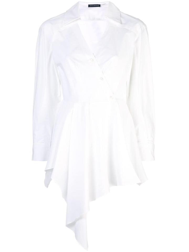 Josie Natori Cotton Poplin Drape Top - White