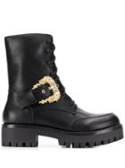 Versace Jeans Couture Buckle-embellished Boots - Black