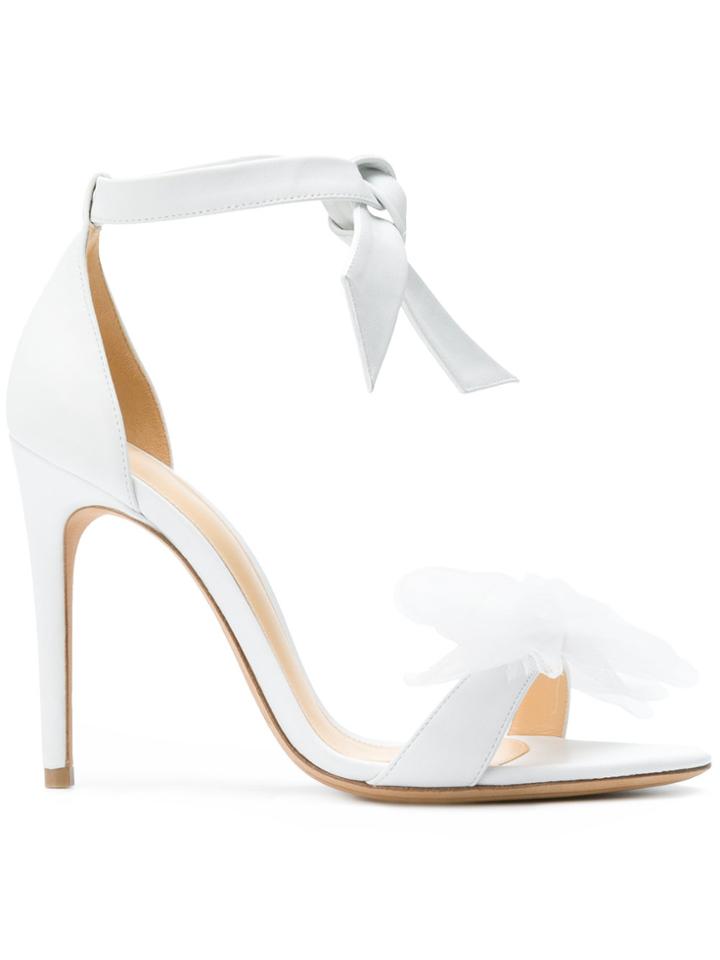 Alexandre Birman Crenoline Bow Open Toe Pumps - White