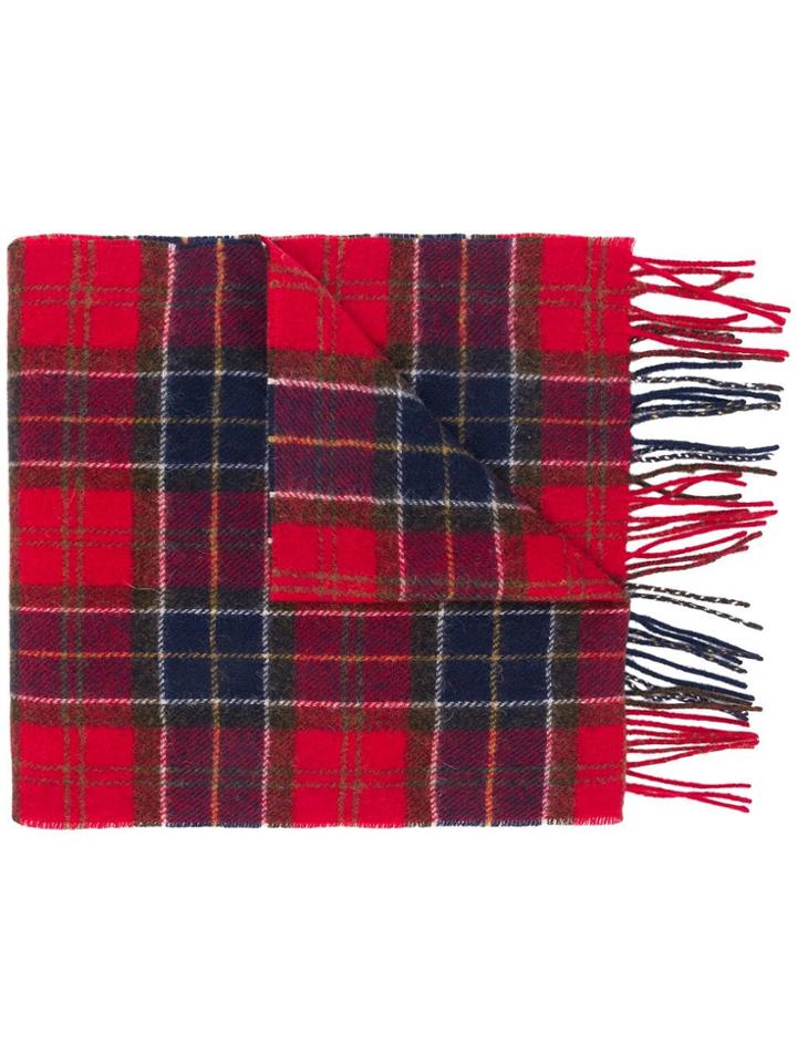 Barbour Plaid Scarf - Red