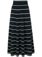 Huishan Zhang Floral Striped Full Skirt - Blue