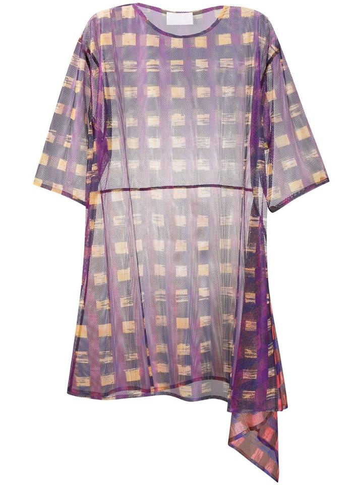 Reality Studio Sheer Constructed Dress - Purple