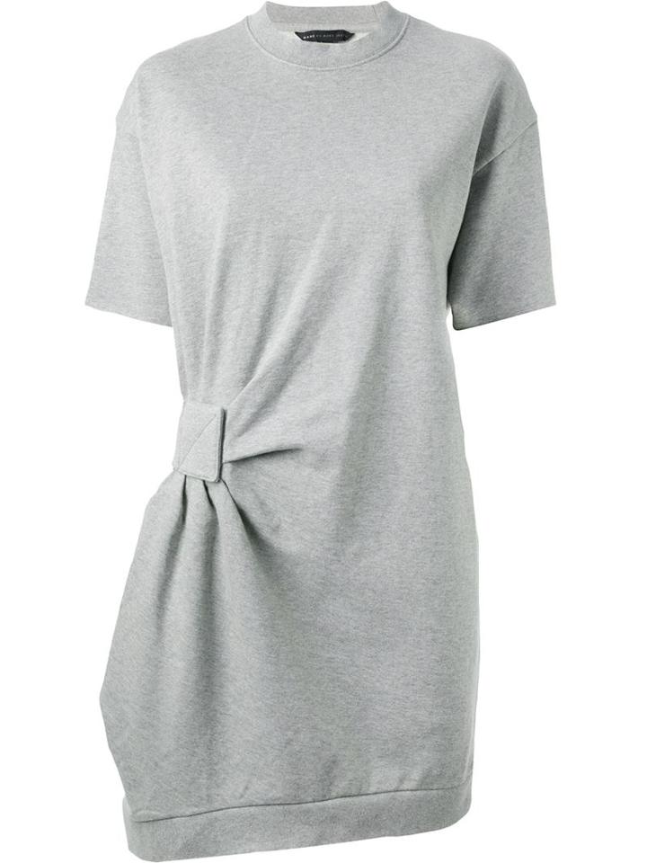Marc By Marc Jacobs Gathered Detail Sweatshirt Dress, Women's, Size: Large, Grey, Cotton/polyester/spandex/elastane