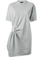Marc By Marc Jacobs Gathered Detail Sweatshirt Dress, Women's, Size: Large, Grey, Cotton/polyester/spandex/elastane