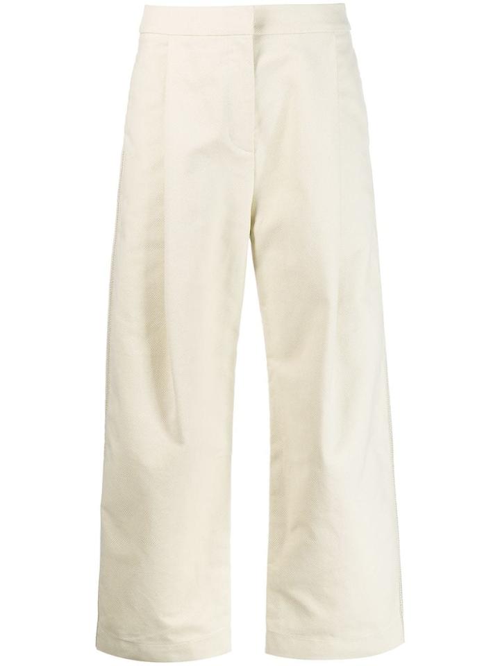 Sara Lanzi Cropped Wide-leg Trousers - Neutrals