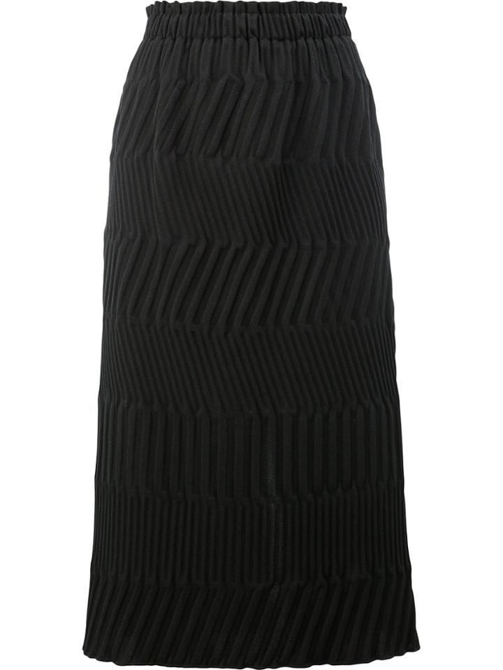 Issey Miyake Chevron Quilted Skirt - Black