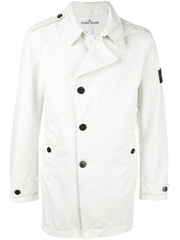 Stone Island Light-weight Button Jacket, Men's, Size: Xxl, White, Polyamide/polyester