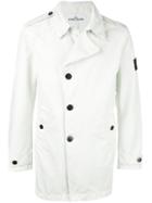 Stone Island Light-weight Button Jacket, Men's, Size: Xxl, White, Polyamide/polyester