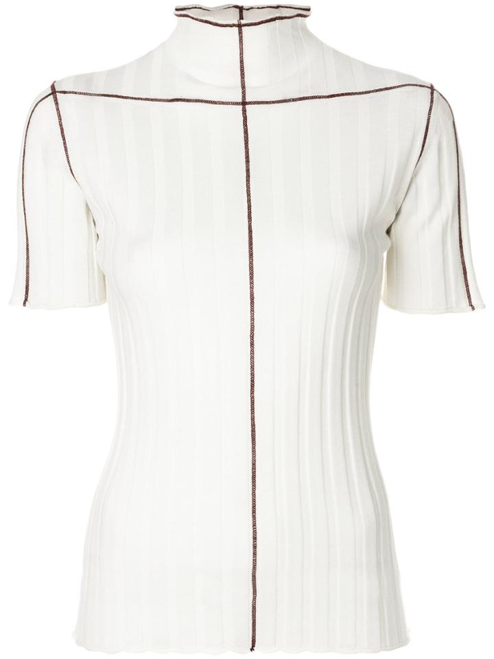 Marni Ribbed Exposed Seam Top - White