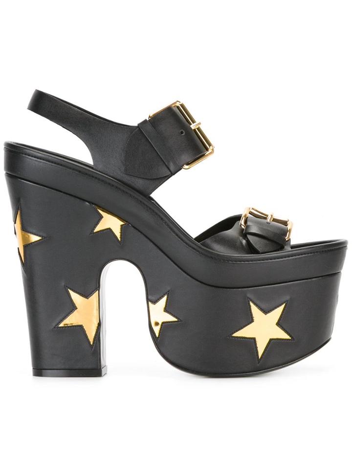 Stella Mccartney Star Buckled Platform Sandals - Black