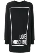 Love Moschino Logo Print Sweatshirt Dress - Black