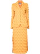 Issey Miyake Vintage Egg Carton Skirt Suit - Yellow & Orange