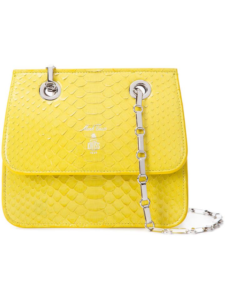 Mark Cross - Classic Shoulder Bag - Women - Leather/python Skin - One Size, Yellow/orange, Leather/python Skin