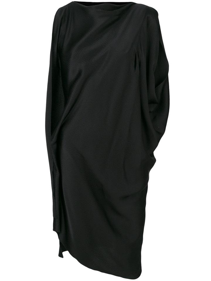 L'autre Chose Draped Front Dress - Black