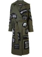Haculla Patch Detail Belted Coat - Green