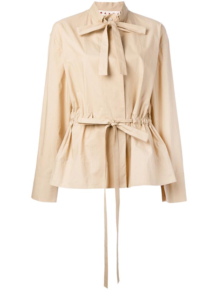 Marni Pussy Bow Military Blouse - Nude & Neutrals