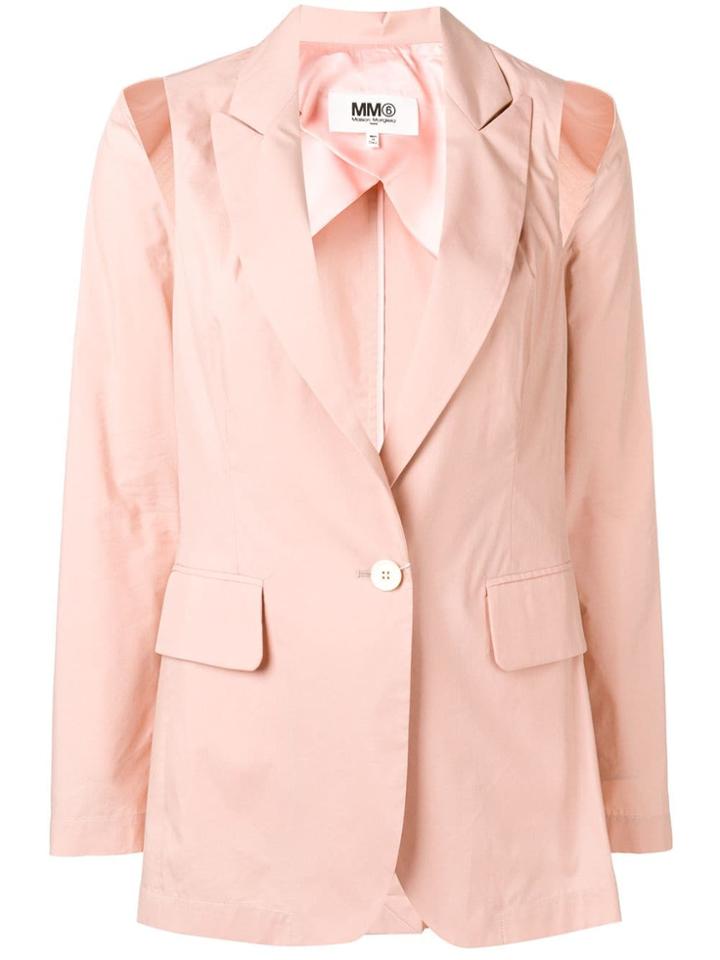 Mm6 Maison Margiela Cut-out Detail Blazer - Pink