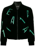 Emporio Armani Letters Embellished Bomber Jacket - Black