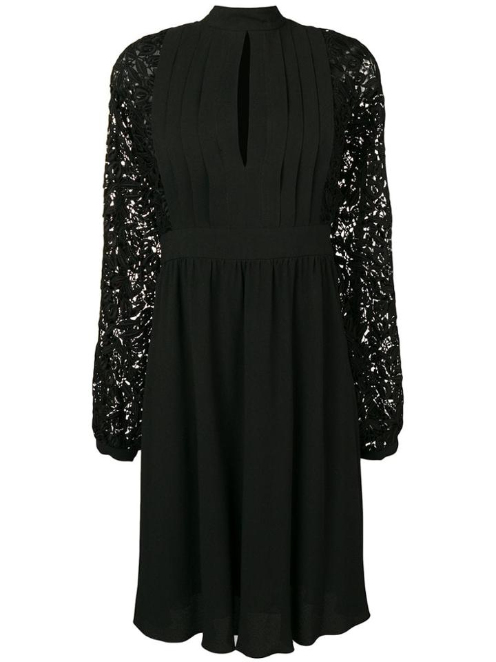Giambattista Valli Embroidered Sleeve Midi Dress - Black