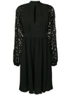 Giambattista Valli Embroidered Sleeve Midi Dress - Black