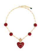 Dolce & Gabbana Heart Rose Pendant Necklace - Metallic