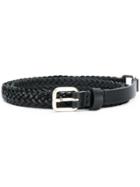Jean Paul Knott Thin Intrecciato Buckle Belt - Black