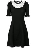 Red Valentino - Contrast Lace Trim Party Dress - Women - Polyamide/viscose - S, Black, Polyamide/viscose