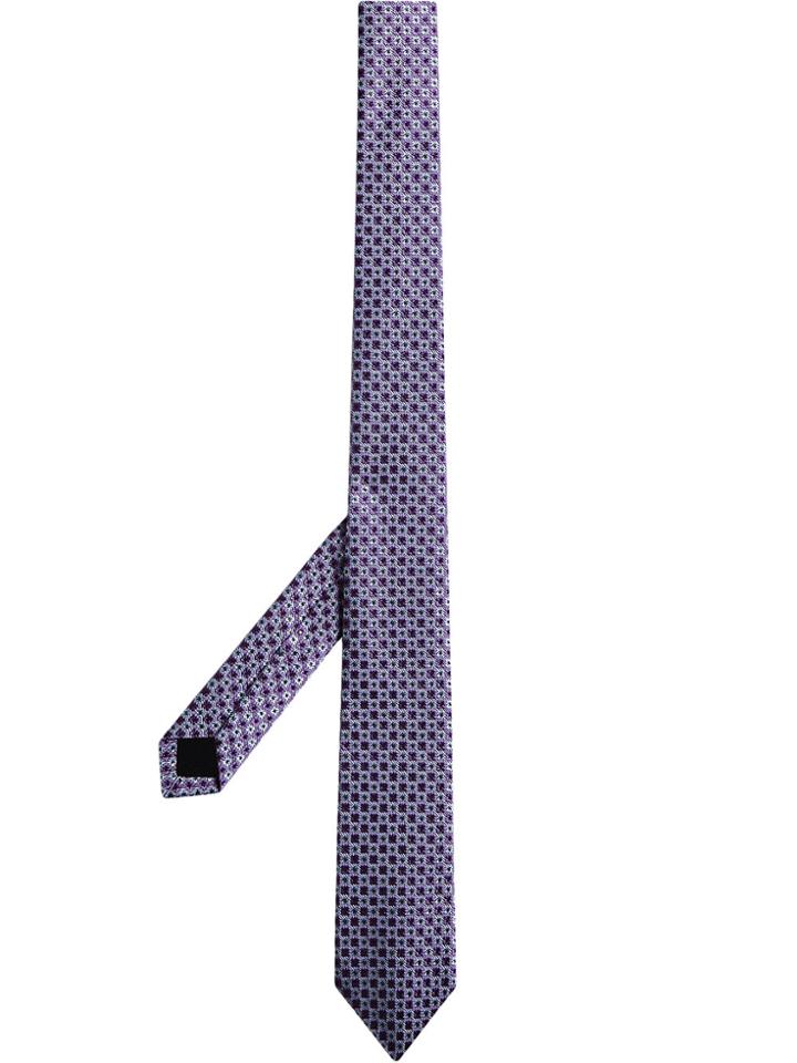 Burberry Slim Cut Daisy Silk Jacquard Tie - Pink & Purple