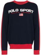 Polo Ralph Lauren Contrast-stripe Logo Sweatshirt - Blue