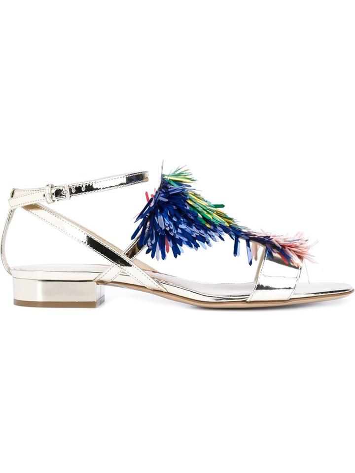 Monique Lhuillier Multicoloured Embellishment Low Sandals