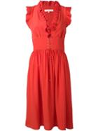 Vanessa Bruno Lace-up Dress, Women's, Size: 38, Red, Silk