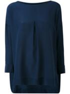 Piazza Sempione - Pleated Front Top - Women - Silk/acetate - 44, Blue, Silk/acetate