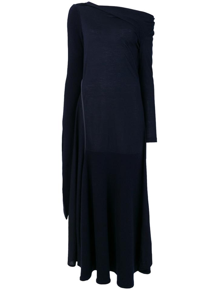 Victoria Beckham Straight Neck Off Shoulder Dress - Blue