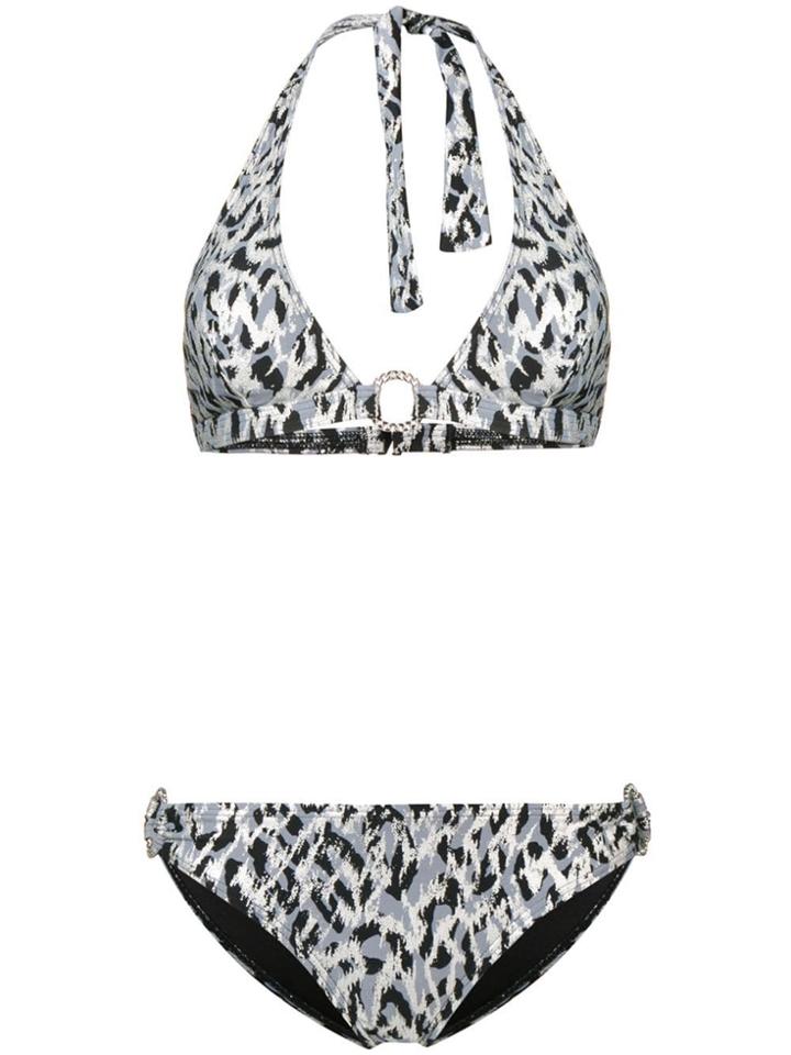 Michael Michael Kors Animal-print Bikini - Black