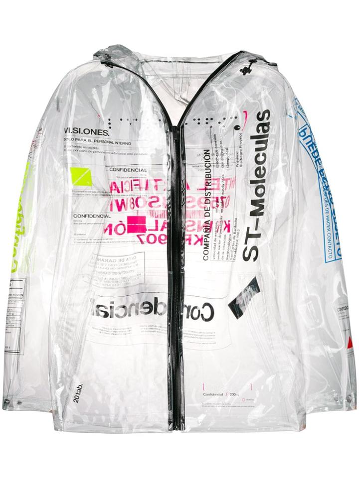 Marcelo Burlon County Of Milan Lettering Zipped Windbreaker - White