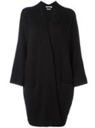 Vince Drop Shoulder Long Cardigan, Women's, Size: Large, Black, Cashmere