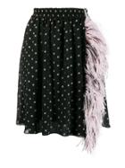 Msgm Ostrich Feather Mini Skirt - Black