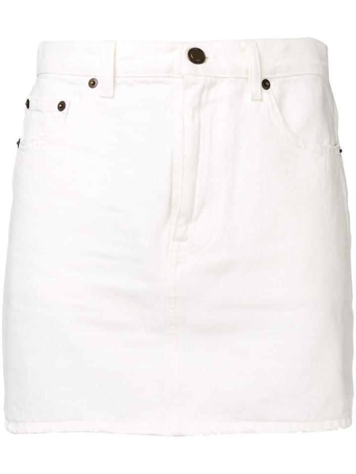 Saint Laurent Short Denim Skirt - White