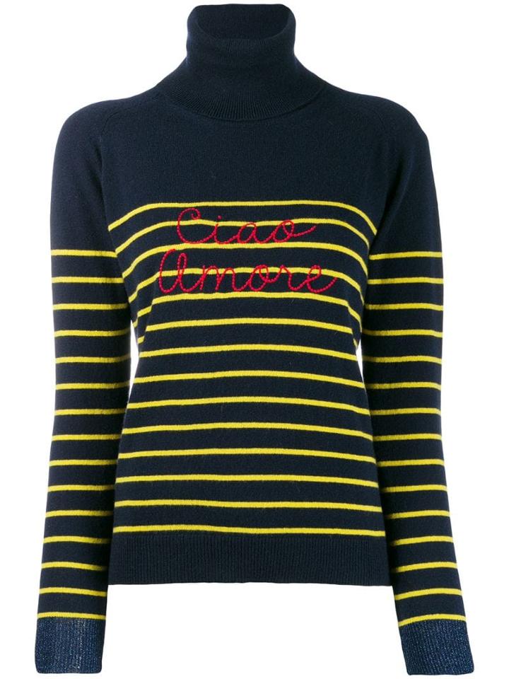 Giada Benincasa Striped Logo Jumper - Blue