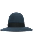 Borsalino Bow Detail Hat, Women's, Size: 58, Blue, Wool