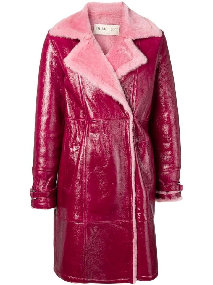 Emilio Pucci Bordeaux Shearling Jacket - Pink